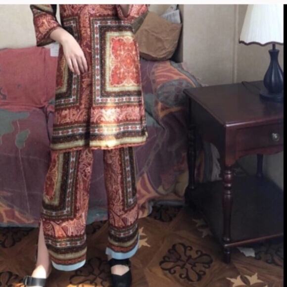 Zara Flowy Printed Pants Size Small * - Picture 1 of 8